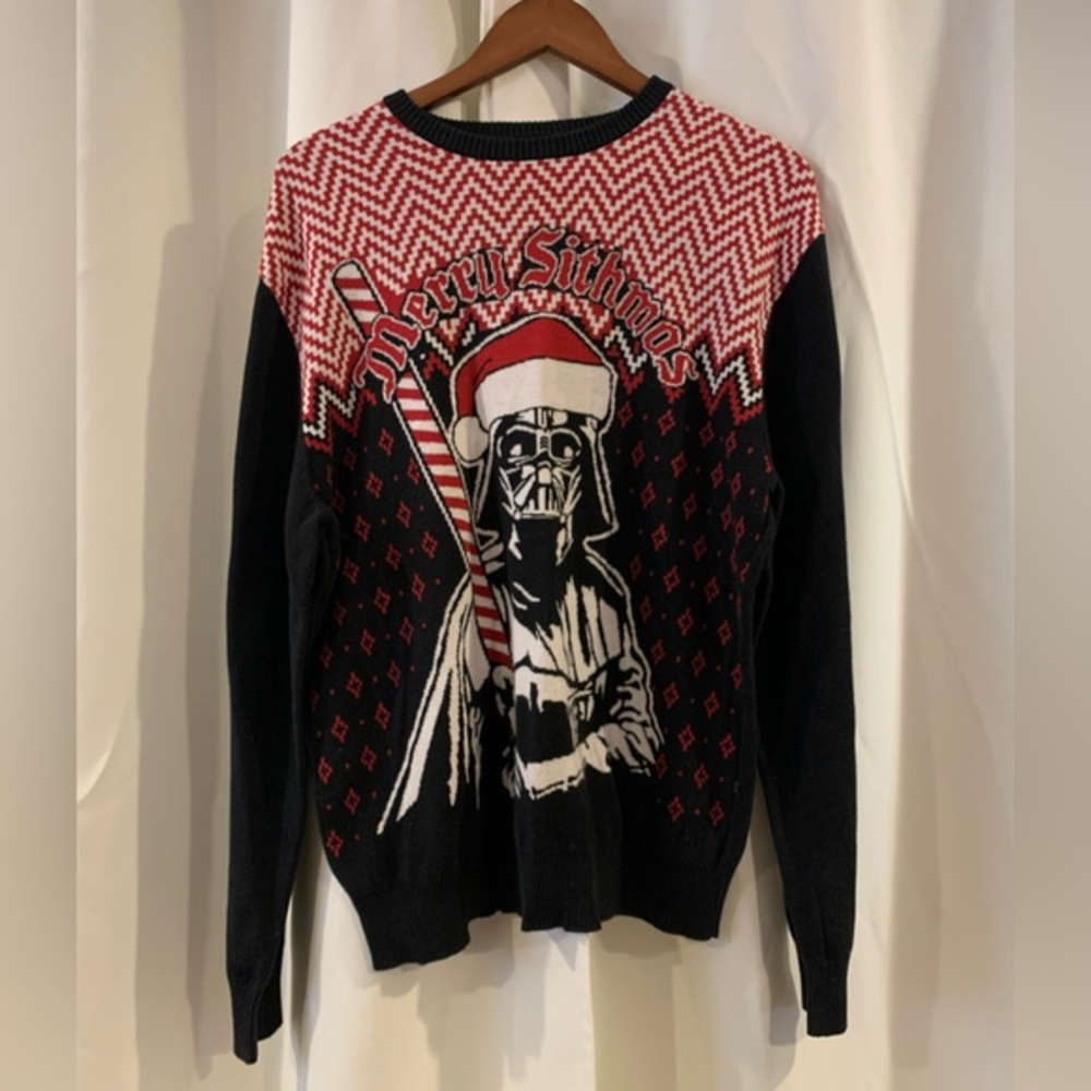 Ugly Christmas Sweater Disney Star Wars Merry Sithmas Darth Vader Men Women XL